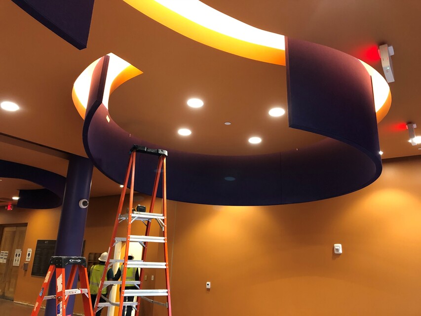 Custom Acoustic Installation - Latino-Cultural-Center-Dallas-Custom-Accoustical-Ceiling