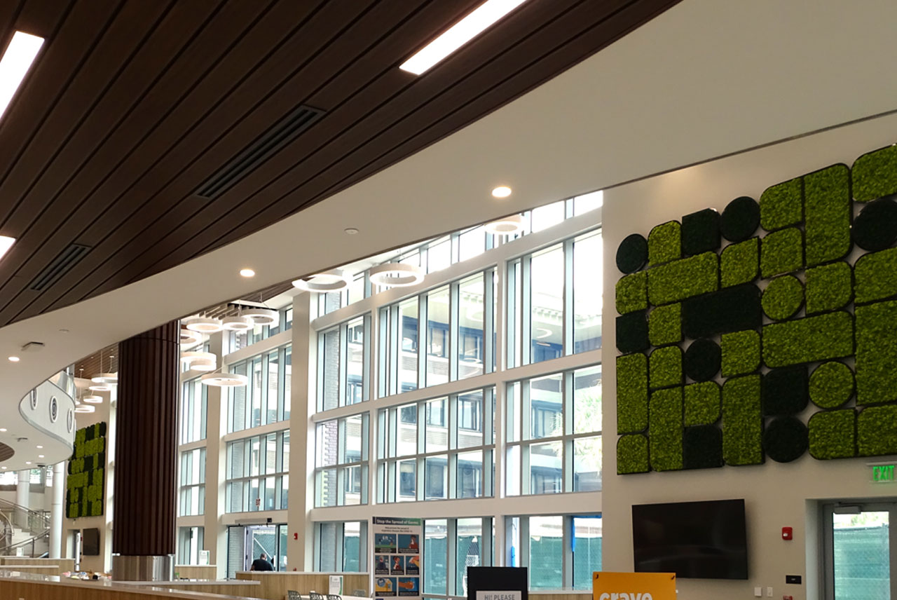 Endure Acoustics - photo of sound controlling acoustic install ceiling and wall