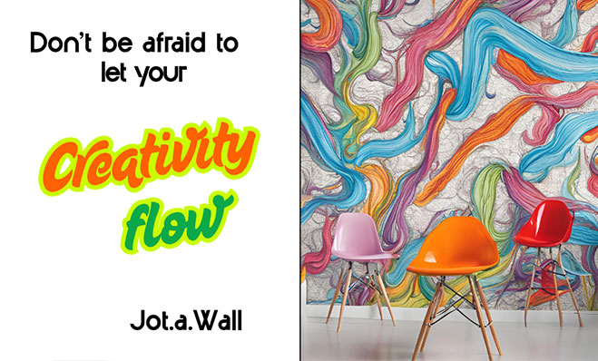 Jot A Wall - photo of erasable art on wallcovering surface